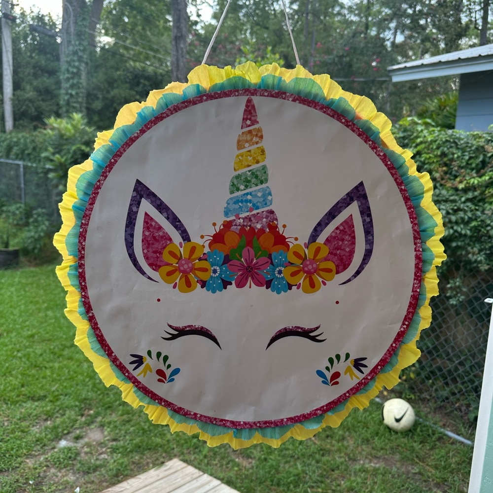 Unicorn Party Pinata with Rainbow Colors